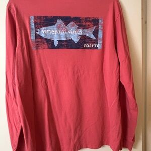 Vineyard Vines Men's Coral Long Sleeve Tee